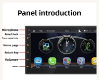 Lecteur MP5 pour voiture avec écran tactile capacitif de 7 pouces, CarPlay sans fil et Android Auto, caméra de recul HD 800x480