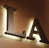 Panneau lumineux LED rétroéclairé DakeSign OEM ODM pour café, salon, publicité, décoration, conception gratuite, acier inoxydable, éclairage 5/8