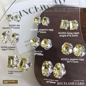 Pavé <span class=keywords><strong>de</strong></span> strass en cristal K9 Paso Sico ultra-brillant pour nail art, sans base, grand format, forme œuf <span class=keywords><strong>de</strong></span> pigeon, carré épais - Product Image 4