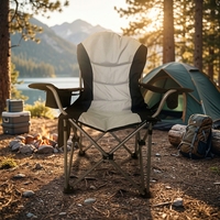 Chaise de camping pliable robuste avec 4 sacs isothermes, chaise portable pour la pêche et la plage