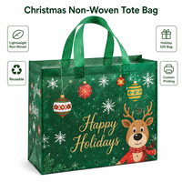Sac fourre-tout en non-tissé de Noël en gros, réutilisable pour les kits cadeaux de communication de Noël, les événements presse de fin d'année, sac promotionnel avec logo personnalisé