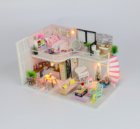 Hongda M035 la mélodie rose d'Anna maison de poupée en bois 3D maison de poupée bricolage kit de maison de poupée miniature avec lumière