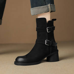 Zapatos de Tacón Alto de Cuero Vacuno para Mujer, Hechos en China, Otoño/Invierno, Diseño de Alta Gama, Cómodos - Product Image 1