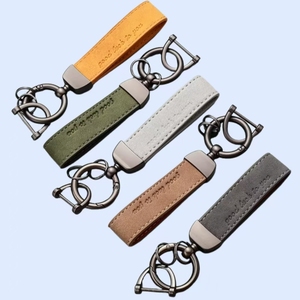 Biểu tượng tùy chỉnh đầy màu sắc đồng bằng PU da Keychain khuyến mại Keyring cho món quà - Product Image 1