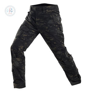 남성용 내구성 통기성 방수 다중 포켓 카모 전술 카고 팬츠 무릎 패드 포함 작업복 야외 사냥 패턴 - Product Image 5