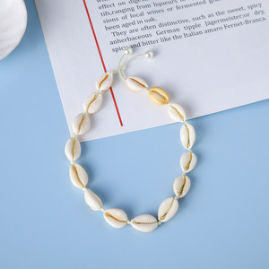 Natural <b>Seashell</b> <b>Necklace</b> Hand Woven With Waxed Thread Adjustable For Women Beach Style Jewelry - Product Image 2