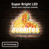 Enseigne publicitaire lumineuse en acrylique LED personnalisée en alliage d'aluminium pour boutique de gâteaux gaufrés, décoration illuminée pour commerce