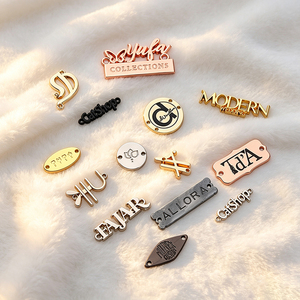 Personalized Private Brand Metal <b>Name</b> Labels Custom Engraved Logo Sewable Metal <b>Tags</b> Decorative Metal Badges for Garment - Product Image 3