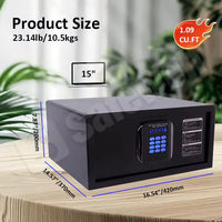 Caja Fuerte Digital Safewell con Teclado Numérico, Llave Maestra, Doble Acceso, Anti-Robo, Mini Caja Fuerte de Acero, Caja Fuerte Portátil