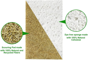 Không Scratch cellulose chà miếng bọt biển phân hủy sinh học tự nhiên cho nhà bếp, món ăn, nhà, thân thiện với môi tự nhiên - Product Image 3