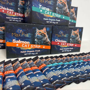 Estimula el Apetito, Carne Fresca Natural, Alto Contenido de Proteínas, Sin Granos, Bocadillo para Gatos, Caja de Color, Sabores a Pollo, Atún y Salmón, Golosinas Húmedas - Product Image 1