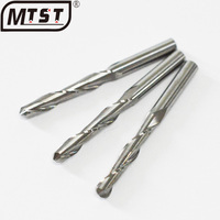 Fraise à double tranchant de 4 mm, outil de gravure sur bois pour machine informatisée, tête de coupe spirale à fond rond