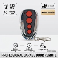 Control Remoto para Puerta de Garaje RA099, 433.92MHz, Código Variable, 4 Botones Rojos, Reemplazo para Llave de Motor Seccional SD800 SD1200