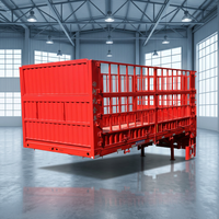 Semi-remorque à 3/4 essieux en acier pour entrepôt, pour le transport de marchandises de 40 à 80 tonnes
