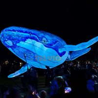 Baleine bleue gonflable géante personnalisée pour l'extérieur Ballon animal marin Baleine de mer Modèles de ballons Décorations de scène pour fêtes et événements