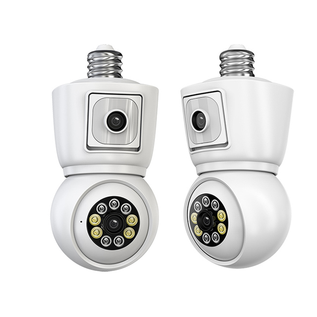 BOM/One-stop Service Indoor Camera Wifi Home Security 360 Auto Tracking Baby Monitor Dual Lens Wifi Light Bulb Security Camera