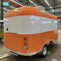 Camion de restauration rapide mobile NEW BORN, service de bonbons, chips, glaces, café, pizzas, jus, remorque en aluminium personnalisable, suivi GPS