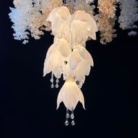 Lustre Magnolia à 10 têtes en acrylique lumineux LANJO, élégant, durable, classé IP65, AC 220V, pour plafond, accessoires de mariage