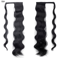 Queue de cheval synthétique longue, ondulée, à enrouler, résistante à la chaleur, extensions de cheveux blondes mélangées pour femmes