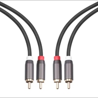 Câble audio électronique de haute qualité, neuf, 2 RCA mâles vers 2 RCA mâles, double fiches RCA plaquées or, gaine en PVC, pour home cinéma