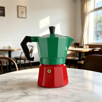 Cafetière Moka en aluminium de style italien classique, durable, écologique, couleur personnalisée