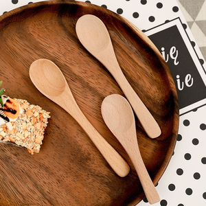 Ensemble de cuillères à thé en bambou naturel, petites cuillères à <span class=keywords><strong>soupe</strong></span>, à dessert et à miel pour la vaisselle de table à la maison - Product Image 1