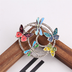 เข็มกลัดรูปผีเสื้อและแมลงปอประดับเพชรพลอยสำหรับผู้หญิง รุ่นพรีเมียม ดีไซน์ใหม่ เหมาะสำหรับติดเสื้อสูทหรือเสื้อแจ็คเก็ต - Product Image 2