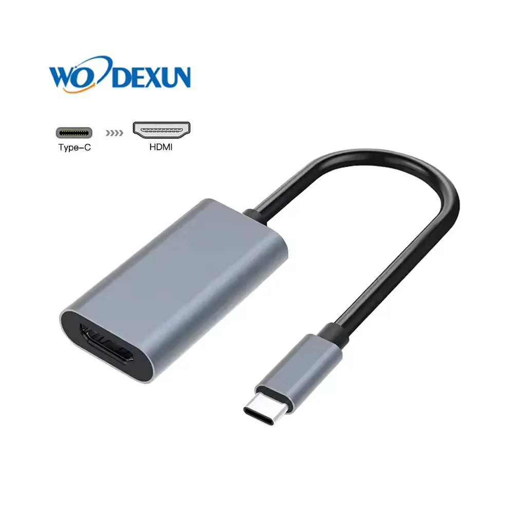 Câble compatible Type C vers HDMI Convertisseur USB C vers HD-MI Adaptateur de câble HDMI HD 4K USB 3.1 pour MacBook Chromebook Samsung Xiaomi