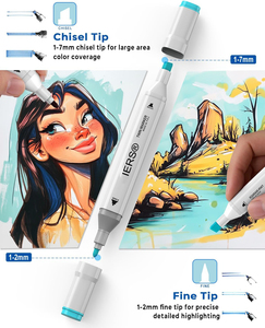 Juego de Marcadores de Acuarela Idrawit de Doble Punta, Puntas Suaves y Flexibles, para Estudiantes, Pincel de Acuarela - Product Image 5