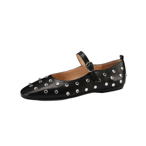 <span class=keywords><strong>Scarpe</strong></span> da Balletto Estive Personalizzate per Donna, Modello Mary Jane <span class=keywords><strong>con</strong></span> Cristalli, <span class=keywords><strong>Tacco</strong></span> Basso, Stampa Leggera e Punta Chiusa Rotonda - Product Image 1