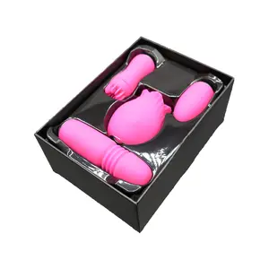 2024 new 3 In 1 Sucking Rotating Telescopion Rose Vibrator for Women and Dildo By Box大人のおもちゃGスポットローズバイブレーターディルドセット