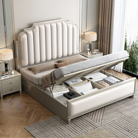 Modernes Luxus-Polsterbett mit Hydraulik-Stauraum - Massivholz Gepolstertes Kopfteil Hochbelastbar 3-Jahres-Garantie Maßgefertigtes Schlafzimmer-Set