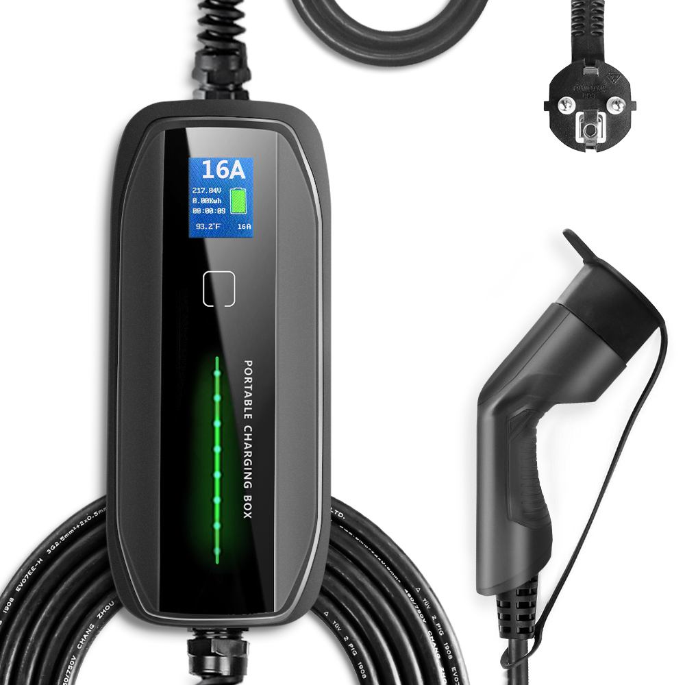 Portable 10A / 16A EV Charging Station Electric Vehice Box SAE J1772 NEMA6-20