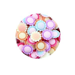 Cabujón de resina simulado con forma de flor, colorido y estilo Kawaii, para decoración de juguetes DIY, abalorios y dijes para accesorios de cabello de niñas - Product Image 6