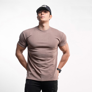 Camiseta Deportiva de Manga Corta para Hombre, de Terciopelo Grueso de Doble Cara, Color Sólido, 100% Algodón, con Serigrafía - Product Image 3