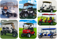 Voiturette de golf électrique à succès, excellent prix, tout-terrain, double rangée, mini-voiturette de luxe à batterie lithium, 6 places, buggy de plage