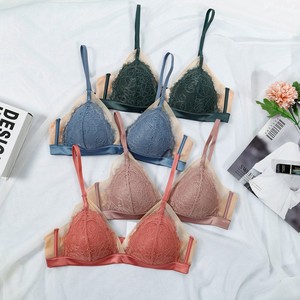 Pháp Sexy Ren Đồ Lót Phụ Nữ dây miễn phí Áo ngực mỏng cotton tam giác cup đẩy lên áo ngực đặt đồ lót - Product Image 2