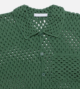 Benutzer definierte Polo Logo Vintage Sommer Großhandel Strickwaren Design Mann Button up Cardigan Sweater Strick T-Shirt Kurzarm Häkel hemd - Product Image 3