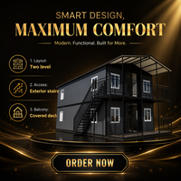 Maison préfabriquée moderne, compacte, pliable et extensible, type conteneur, 3 chambres avec salle de bain