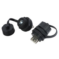 Conector Hembra USB Tipo B de Montaje en Panel LSHITECH M20.8 con Tuerca Frontal Roscada, Adaptador, Opciones de Soldadura y Conexión Directa