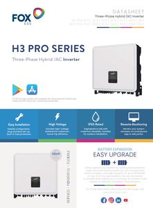 Onduleur hybride Fox HV 15,000 W H3-Pro-15.0, triphasé avec protection contre les surtensions AC/DC - Product Image 3