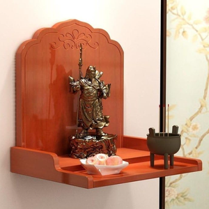 ชั้นวางพระพุทธรูปไม้จริง ชั้นวางติดผนังไม้ ชั้นวางวัด - Product Image 6