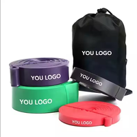 Banda de Resistencia Larga Personalizada con Logotipo, Banda de Asistencia para Dominadas, de Alta Resistencia, de Látex, para Entrenamiento de Cadera, Cómoda y Duradera