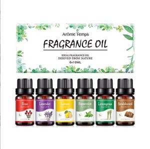 Aromatherapie Essentiële Oliën Set (Top 6 Packs), Water Oplosbare-Rose, Lavendel, Citroen, pepermunt, Citroengras, Sandelhout, - Product Image 1