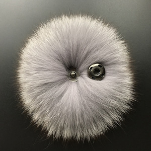 Pompones de Piel de Zorro Natural de 10cm, 11cm, 12cm, 13cm y 14cm, <span class=keywords><strong>con</strong></span> Banda Elástica, para Esquí, Actividades al Aire Libre y Llaveros - Product Image 2
