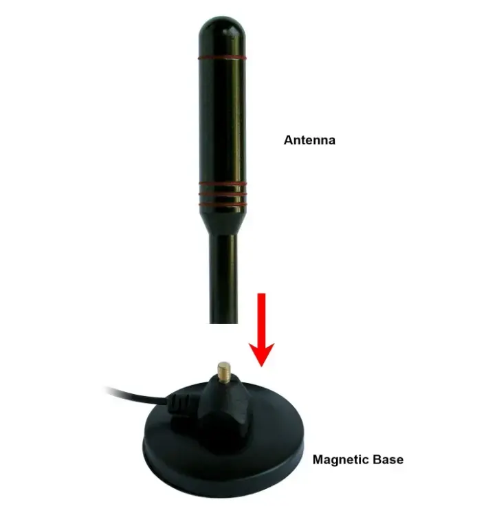 Tragbare DVB T DTMB-TV-UHF-UKW-Antenne für ATSC-Fernseher PCI/USB-TV-Tuner mit Magnet fuß