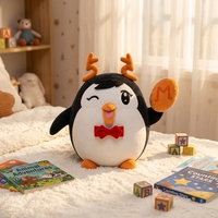 Peluche Mascotte Sportive Personnalisée Pingouin OEM ODM Brodé avec Cornes pour Articles Promotionnels de Club