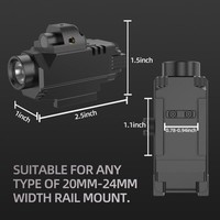 Luz LED Multimodo con Láser Rojo, Recargable por USB, Ajustable, Compacta, Luz Auxiliar para Base de Montaje de 20mm y 24mm, Uso en Exteriores