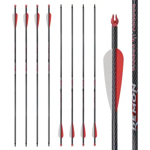 Pure Carbon Arrow Shaft with Plastic Nocks Steel Field Tips Archery Carbon Arrow Black Mosaic Pattern Shafts for Hunting