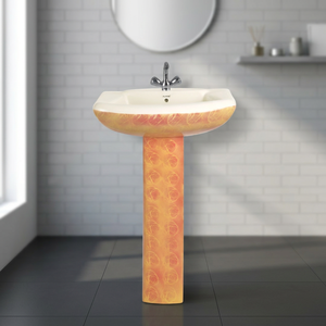 Fregaderos de baño con forma de cono redondo independiente de comedor de Pedestal italiano-Lavabo Semi Stand Productos sanitarios de cerámica - Product Image 4